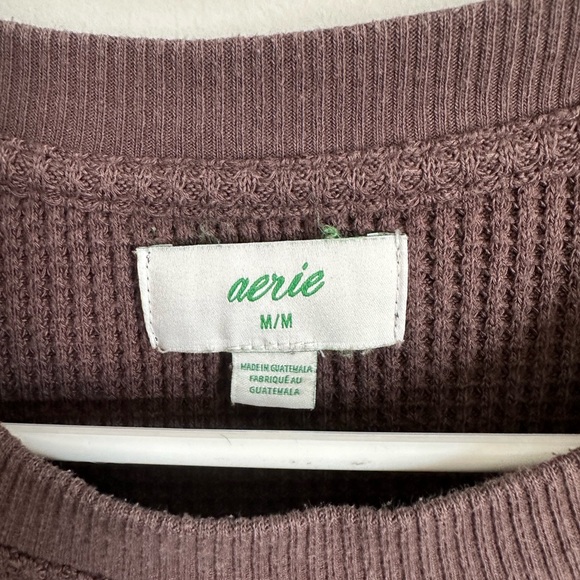 Aerie Brown Waffle Crewneck - Picture 4 of 4
